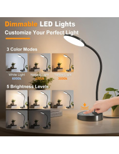 Lámpara de Escritorio LED ZAPLIT 15W con Carga USB y Brazo Flexible 2