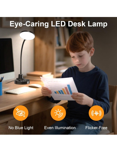 Lámpara de Escritorio LED ZAPLIT 15W con Carga USB y Brazo Flexible