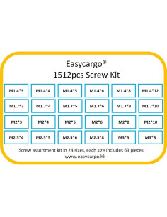 Kit de Tornillos para Laptop Easycargo 1512pcs 24 Tamaños 2
