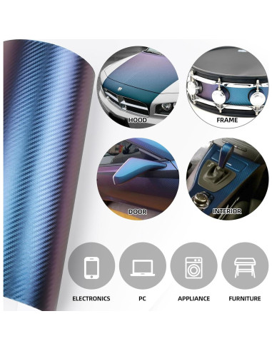 Vinilo Camaleón USSDE 30x150cm Púrpura Brillante para Auto