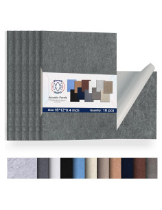Paneles Acústicos Woven Sound 16 Piezas 40.64x30.48 cm Gris Luna