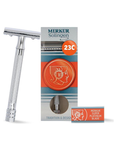 Maquinilla de Afeitar Doble Filo MERKUR 23C Cromo Pulido