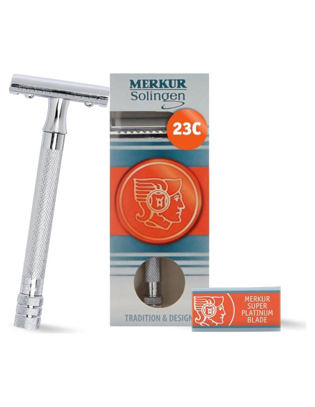 Maquinilla de Afeitar Doble Filo MERKUR 23C Cromo Pulido