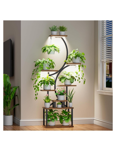 Soporte de Plantas Interior Bacekoll 157 cm con Luces de Crecimiento