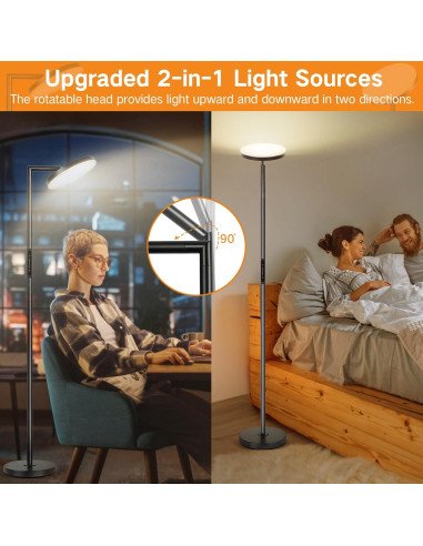 Lámpara de Pie LED OUTON 30W Regulable con Control Remoto