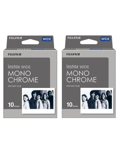 Película Monocromática Fujifilm Instax Wide 2 Paquetes de 10 Hojas