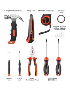 Juego de Herramientas DIFFLIFE 14 Piezas para Hogar y Auto 2