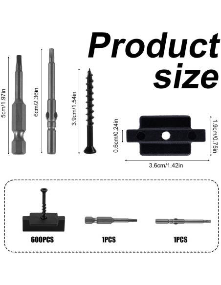 600 Sujetadores Ocultos para Decks Compuestos Diegimr con Brocas