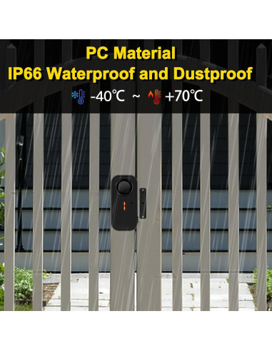 Alarma Inalámbrica de Puerta NineLeaf 108dB Control Remoto 20Pack
