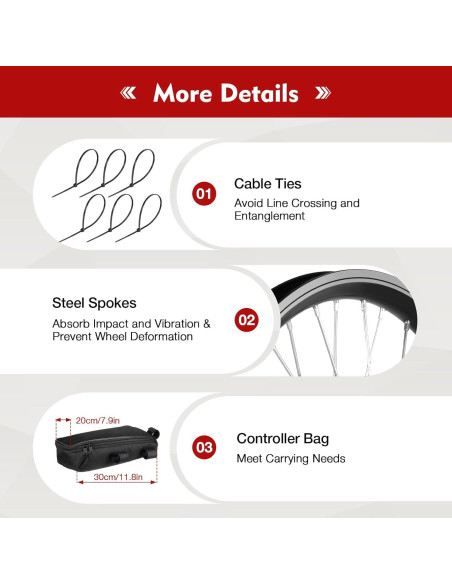 Kit de Conversión E-Bike JLYNOWPT 1000W 48V 20" Delantera