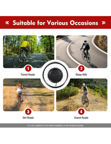 Kit de Conversión E-Bike JLYNOWPT 1000W 48V 20" Delantera