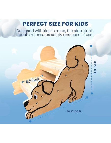 Escalera de Madera para Niños Motherly Haven 2 Escalones Antideslizante