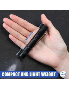 Linterna Mini LED Hortsun 10 Pcs con Clip 9 cm Negra 2