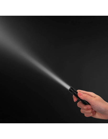 Linterna Mini LED Hortsun 10 Pcs con Clip 9 cm Negra