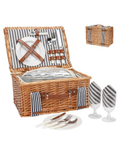 Cesta de Picnic Wickerland para 2 Personas con Enfriador Aislado