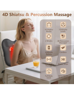 Masajeador de Espalda Shiatsu Belhope con Calor Inalámbrico 4D 2