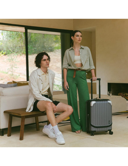 Maleta Dura Expandible LEVEL8 Grace 20 Pulgadas Gris