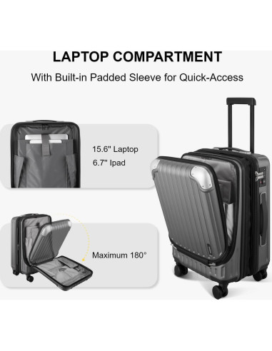 Maleta Dura Expandible LEVEL8 Grace 20 Pulgadas Gris