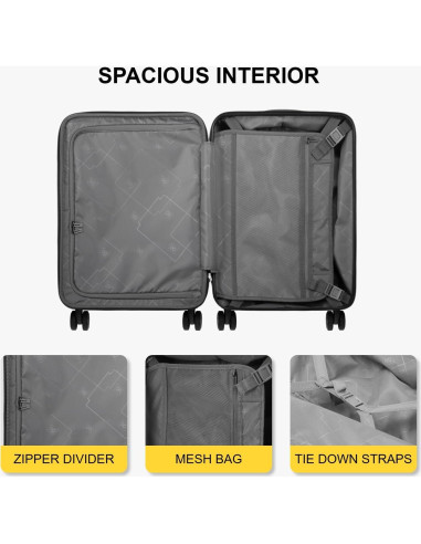 Maleta Dura Expandible LEVEL8 Grace 20 Pulgadas Gris