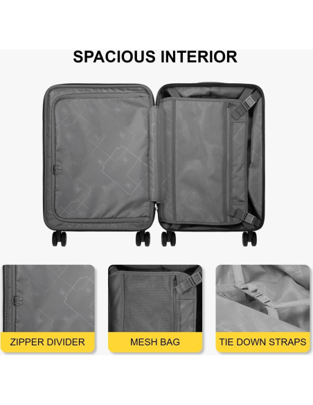 Maleta Dura Expandible LEVEL8 Grace 20 Pulgadas Gris