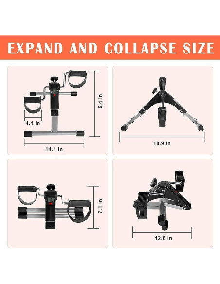 Ejercitador de Pedales TABEKE Plegable para Escritorio - Negro