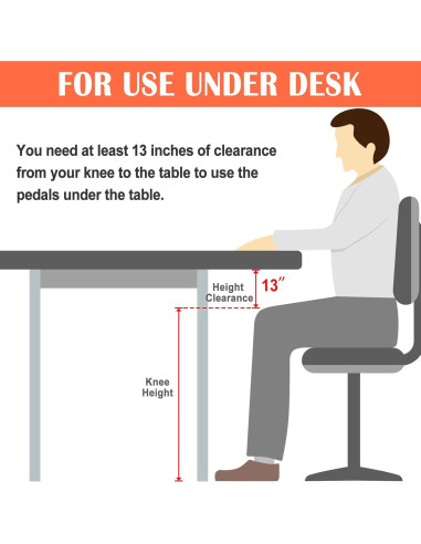 Ejercitador de Pedales TABEKE Plegable para Escritorio - Negro