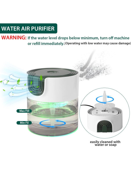 Purificador de Aire de Agua Oxyvana Verde 1300ml Silencioso