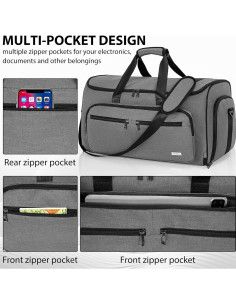 Bolsa de Ropa Convertible AKOZLIN 3 en 1 Gris 51L 2