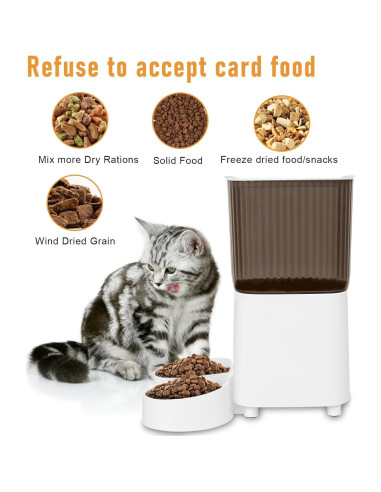 Comedero Inteligente para Mascotas Goodliest 5L Doble Cuencos WiFi