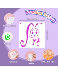 Plantillas de Letras de Animales Kaemi - 26 Pcs Reutilizables 2