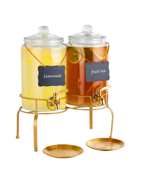 Dispensadores de Bebidas de Vidrio Quald, 2 Piezas 4 Litros