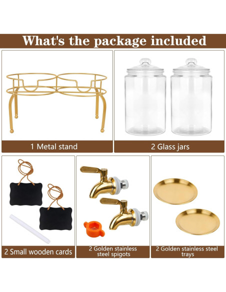 Dispensadores de Bebidas de Vidrio Quald, 2 Piezas 4 Litros