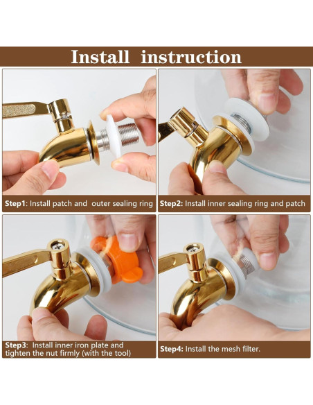 Dispensadores de Bebidas de Vidrio Quald, 2 Piezas 4 Litros