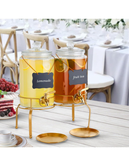 Dispensadores de Bebidas de Vidrio Quald, 2 Piezas 4 Litros