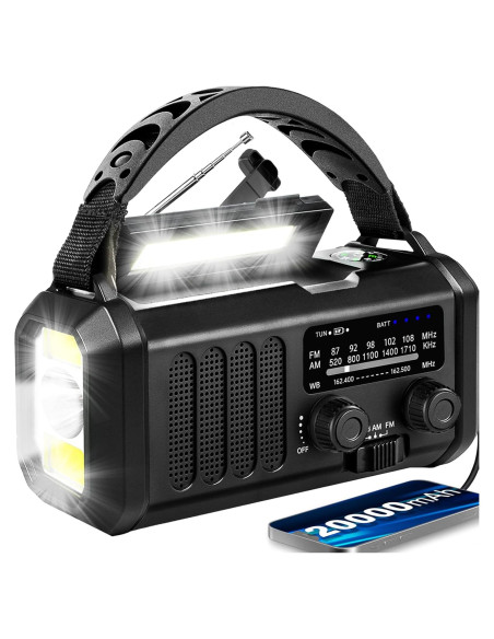 Radio Meteorológica de Emergencia Juvihuxy 20000mAh NOAA AM FM