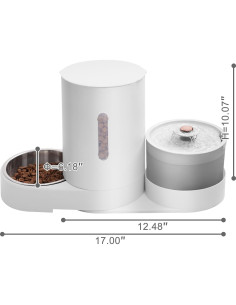 Fuente de Agua y Comedero Wefeedy 1.8L Acero Inoxidable 2