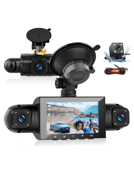 Cámara Dash Podofo 360 4 Canales 3" Pantalla Táctil 1080P Cámara Dash Podofo 360 4 Canales 3" Pantalla Táctil 1080P