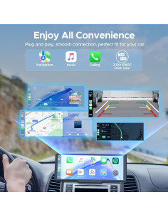 Pantalla CarPlay 9.26" Topexplore con cámaras 2.5K y 1080P 2