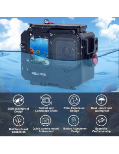 Funda Impermeable Aluminio Mechrig para GoPro HERO hasta 80M 2