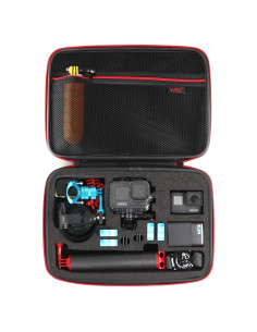 Funda Grande HSU para GoPro Hero 13/12/11/10/9 y Accesorios - Rojo