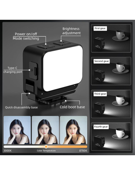 Mini Luz LED BRDRC para Cámara de Acción DJI Osmo Pocket 3