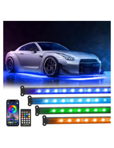 Luces de Subsuelo MICTUNING 12V Multicolor Impermeables con Control APP