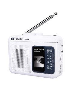 Reproductor de Cinta Retekess TR606 Blanco, Grabadora AM/FM, AUX