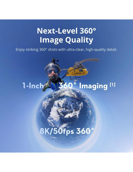 Cámara 360 DJI Osmo 360 a Prueba de Agua 8K con 3 Baterías