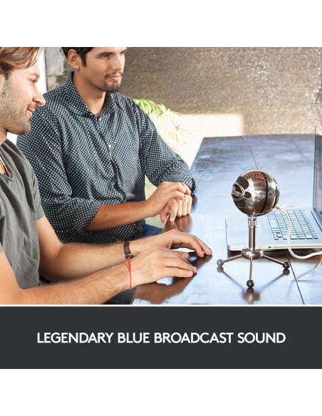 Micrófono USB Logitech Blue Snowball - Aluminio Cepillado, Cardioide y Omnidireccional