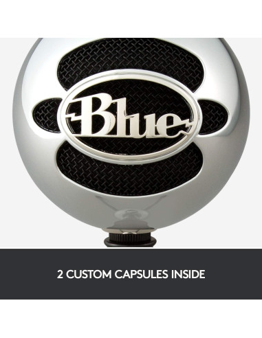 Micrófono USB Logitech Blue Snowball - Aluminio Cepillado, Cardioide y Omnidireccional