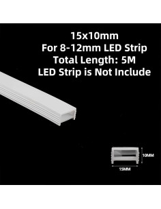 Canal LED de Silicona KSDLMPA 5M IP67 para Tiras de 8-12mm 2