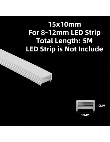 Canal LED de Silicona KSDLMPA 5M IP67 para Tiras de 8-12mm