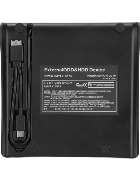 Unidad de DVD Externa Fosa USB 3.0 5Gbps para Laptop 12.7mm 9.5mm