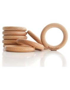 Anillos de Madera Bopoobo de Haya Natural 70mm - 10 Pcs